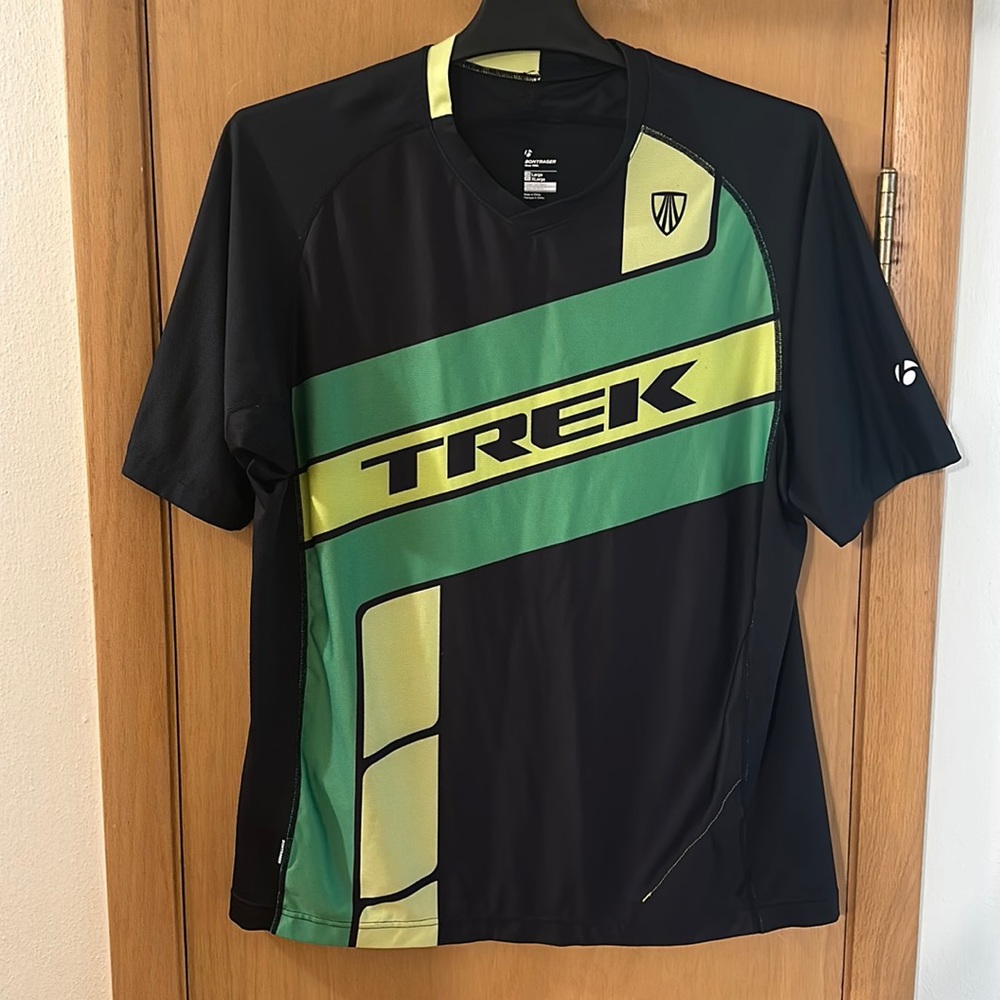 Bontrager Trek Men’s Cycling Bicycling Short Sleeve Shirt Black Green Size Large